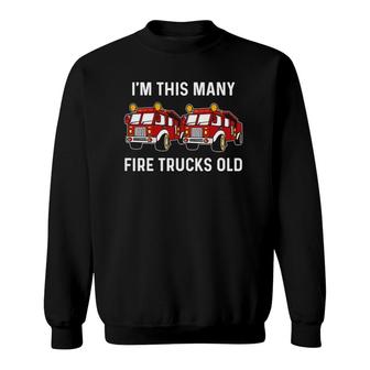 2Nd Birthday Two Years Old Firetruck Firefighting Gift Sweatshirt | Mazezy