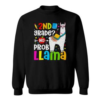2Nd Grade Squad No Prob Llama Teacher Student Back To School Sweatshirt | Mazezy