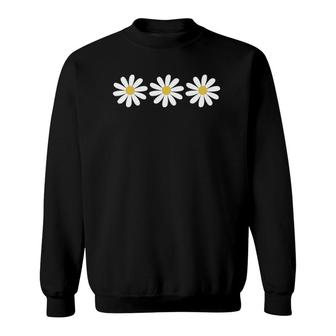 3 Simple But Pretty Daisy Flower Tee Sweatshirt | Mazezy