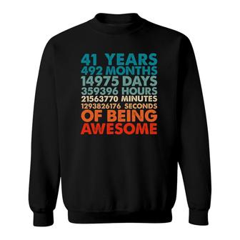 41 Years 492 Months Of Being Awesome 41St Birthday Men Sweatshirt | Mazezy