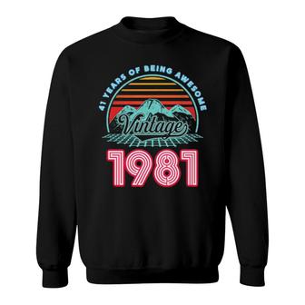 41 Years Old Retro 80S Style 41St Birthday Born In 1981 Sweatshirt | Mazezy