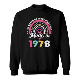 44 Years Old Gifts 44Th Birthday Born In 1978 Women Girls Sweatshirt | Mazezy
