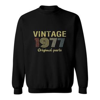 44th Birthday Gift Retro Birthday Vintage 1977 Original Parts Sweatshirt - Thegiftio UK
