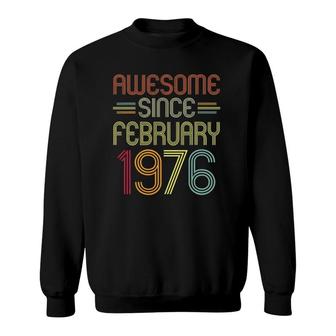 46Th Birthday Gifts Awesome Since February 1976 46 Years Old Sweatshirt | Mazezy