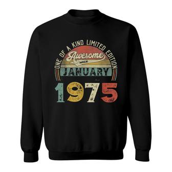 47Th Birthday Decorations January 1975 47 Yrs Old Sweatshirt | Mazezy