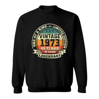 49Th Birthday Vintage Retro Legendary 1973 49 Years Old  Sweatshirt