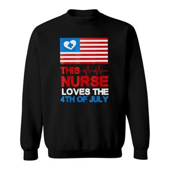 4Th Of July Cool Nurse American Flaggift Sweatshirt | Mazezy