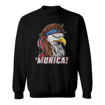 4Th Of July Eagle Mullet Murica American Flag Usa Merica Sweatshirt | Mazezy DE