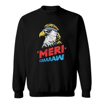 4Th Of July 'Meri-Caaaaaw Patriotic American Eagle Mullet Headband Sweatshirt | Mazezy