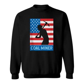 4Th Of July Patriotic Coal Miner American Flag Gif Sweatshirt | Mazezy