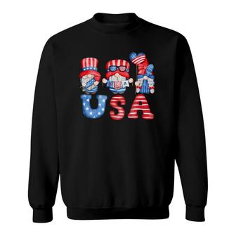 4Th Of July Usa American Flag Gnomes Patriotic Cute Sweatshirt