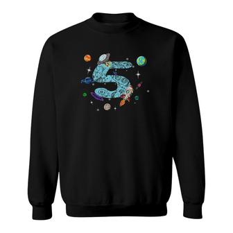 5 Years Old Birthday Boy Gifts Space 5Th Birthday Sweatshirt | Mazezy