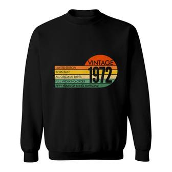 50 Years Old Vintage May 1972 50Th Birthday Sweatshirt | Mazezy