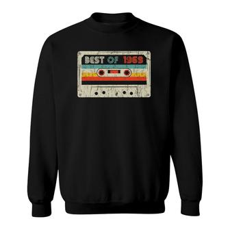 52Nd Bday Gifts Best Of 1969 Retro Cassette Tape Vintage Sweatshirt | Mazezy