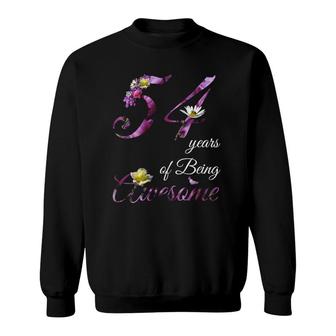 54 Years Old Awesome Floral 1968 54Th Birthday Gift Sweatshirt | Mazezy