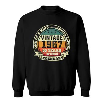55Th Birthday Vintage Retro Legendary 1967 55 Years Old Sweatshirt | Mazezy