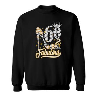 60 And Fabulous 60Th Birthday Funny Shoes Crown Diamond Sweatshirt | Mazezy