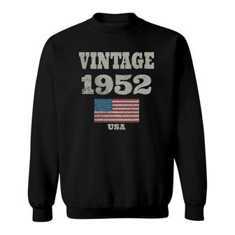 69Th Birthday Gift Vintage 1952 American Usa Flag Sweatshirt | Mazezy