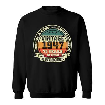 75Th Birthday Vintage Retro Awesome 1947 75 Years Old Sweatshirt | Mazezy