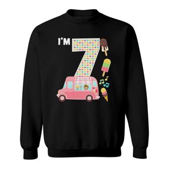 7Th Birthday Crew Ice Cream Truck I'm 7 Bday Ice Cream Party Sweatshirt | Mazezy