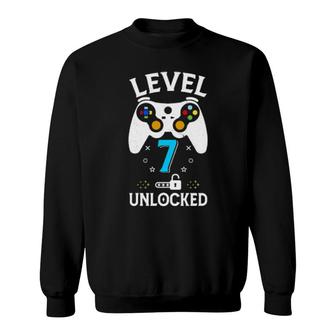 7Th Birthday Level 7 Unlocked Video Gamer Sweatshirt | Mazezy