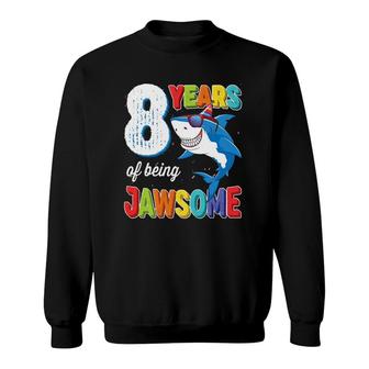 8 Years Old Boys Kids Jawsome Shark 8Th Birthday Sweatshirt | Mazezy AU