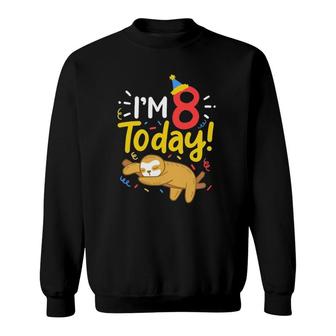 8Th Birthday Sloth Eight Years Old Sweatshirt | Mazezy UK