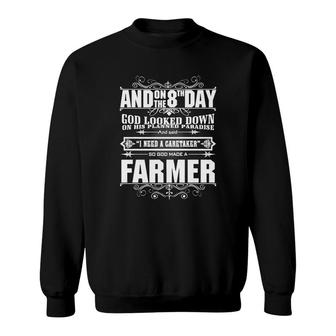 8th Day God Made A Farmer Sweatshirt - Thegiftio UK