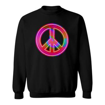90S Rave Psychedelic Tie Dye Hippie Peace Sign Sweatshirt | Mazezy