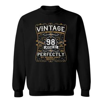 98 Years Old Gifts Vintage Born In 1924 Classic 98Th Birthday Sweatshirt | Mazezy