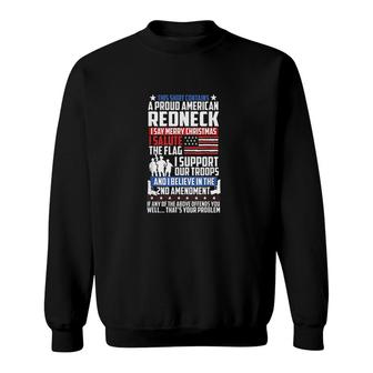 A Proud American Redneck Support Sweatshirt | Mazezy