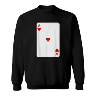Ace Of Hearts Playing Cards Halloween Deck Of Cards Sweatshirt - Thegiftio UK