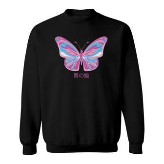 Aesthetic Butterfly Japanese Aesthetic Crossdressing Sweatshirt | Mazezy