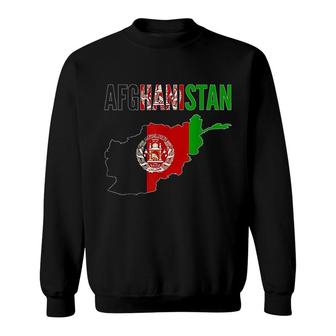 Afghan Gift Afghanistan Country Map Flag Sweatshirt | Mazezy