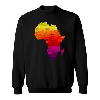 African Plains Colored Traditional African Map Design Sweatshirt | Mazezy
