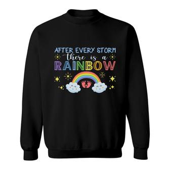 After Every Storm There Is A Rainbow Funny Pregnancy Announcement Mother To Be 1St Mom New Parent New Dad Mom Baby Sweatshirt - Thegiftio UK
