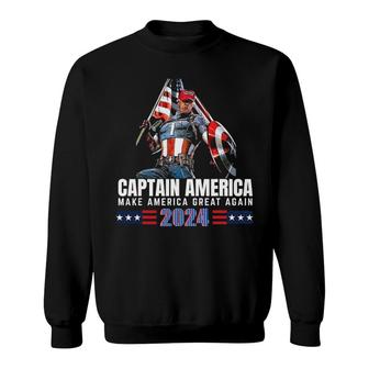 Again American Captain Trump 2024 Make America Great Funny Sweatshirt | Mazezy