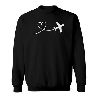 Airplane Heart Flying Pilot Gift Sweatshirt | Mazezy