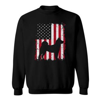 Akita 4Th Of July Patriotic American Usa Flag Gift Sweatshirt | Mazezy