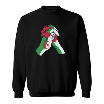 Algeria And Palestine Hands Free Gaza Sweatshirt | Mazezy
