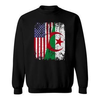 Algerian Roots Half American Flag Algeria Flag Sweatshirt | Mazezy