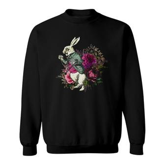 Alice Wonderland White Rabbit Pocket Watch Sweatshirt | Mazezy AU