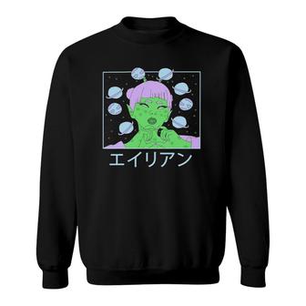 Alien Aesthetic Space Kawaii Sweatshirt | Mazezy