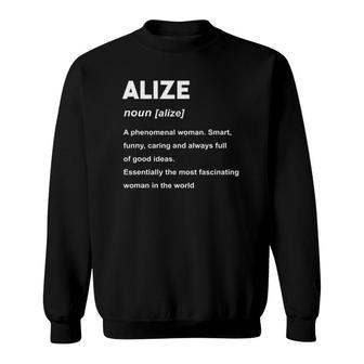 Alize Name Definition Name Gift Sweatshirt | Mazezy UK
