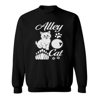 Alley Cat Funny Bowling Sweatshirt | Mazezy
