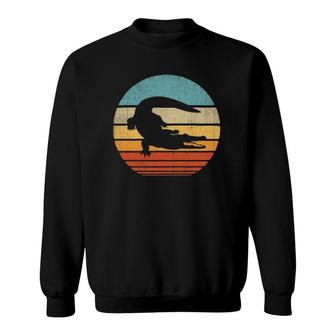 Alligator Retro Vintage 60S 70S Sunset Reptile Animal Men Sweatshirt | Mazezy