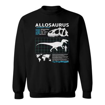 Allosaurus Fact Sheet Allosaurus Dino Sweatshirt | Mazezy