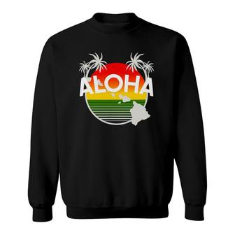 Aloha Hawaii Palm Tree - Feel The Aloha Hawaiian Spirit Sweatshirt | Mazezy