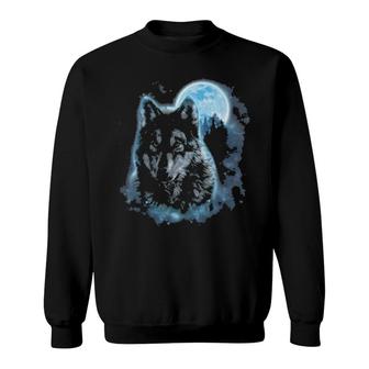 Alpha Wolf, Halloween Moon, Wolf Sweatshirt | Mazezy