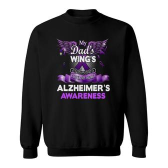 Alzheimer's Awareness Gift Products Dad's Wings Memorial Sweatshirt | Mazezy